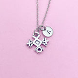 Tic Tac Toe Necklace in Silver, Keychain and Bracelet in Option, N377