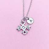 Tic Tac Toe Necklace in Silver, Keychain and Bracelet in Option, N377