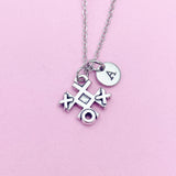 Tic Tac Toe Necklace in Silver, Keychain and Bracelet in Option, N377