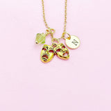 Comedy Tragedy Theater Drama Necklace in Gold, Graduation Gift, N1040