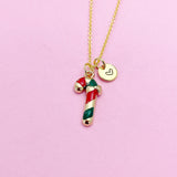 Candy Cane Necklace in Gold, N618