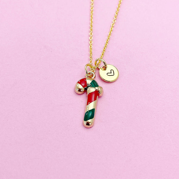 Candy Cane Necklace in Gold, N618