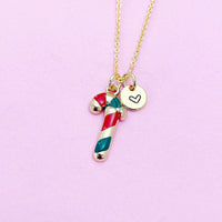 Candy Cane Necklace in Gold, N618