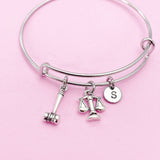 Justic Scale Gavel Bracelet in Silver, N1531A