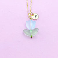 Blue Tulip Necklace in Gold, AN5303