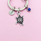 Turtle Charm Keychain in Silver, Turtle Love Pet Gifts Ideas, N5574