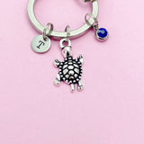 Turtle Charm Keychain in Silver, Turtle Love Pet Gifts Ideas, N5574