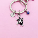 Turtle Charm Keychain in Silver, Turtle Love Pet Gifts Ideas, N5574