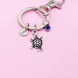 Turtle Charm Keychain in Silver, Turtle Love Pet Gifts Ideas, N5574