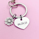 Sunflower Anniversary Keychain in Silver, N1341