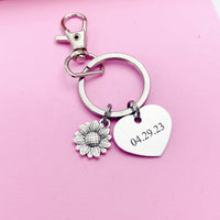 Sunflower Anniversary Keychain in Silver, N1341