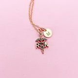 Registered Nurse RN Necklace in Rose Gold, Gold or Silver, N2678