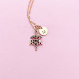 Registered Nurse RN Necklace in Rose Gold, Gold or Silver, N2678