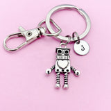 Robot Keychain in Silver, Robotic Engineering Personalized Gifts, N5176