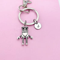 Robot Keychain in Silver, Robotic Engineering Personalized Gifts, N5176