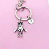 Robot Keychain in Silver, Robotic Engineering Personalized Gifts, N5176