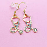 Stethoscope Earrings in Gold, Doctor Nurse Gifts, N1542B