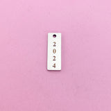Personalized Date, Year, Name Tag, Engraving Charm.