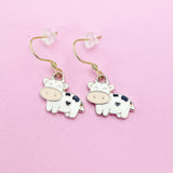 Cute Cow Dangle Earrings in Gold, AN3054