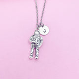 Silver Astronaut Space Charm Necklace, N5578