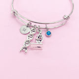 Microscope DNA Bracelet in Silver, N2260