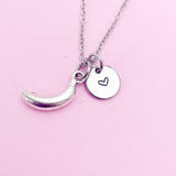 Plantain Banana Necklace in Silver, N5580