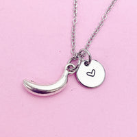 Plantain Banana Necklace in Silver, N5580