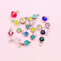 Add Birthstone Garnet Amethyst Aquamarine Emerald Pearl Light Amethyst Siam Ruby Peridot Sapphire Rose Pink Topaz Blue Zircon