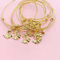 Gold Goldfish Charm Bracelet, 18K Gold Plated Fish Charm, N220A