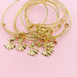 Goldfish Charm Bangle Bracelet, Initial Charm, Personalized Jewelry, N220A