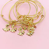Goldfish Charm Bangle Bracelet, Initial Charm, Personalized Jewelry, N220A