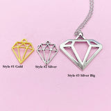 Diamond Necklace in Gold or Silver, Mother's Day Gift, Personalized Gift, Best Friend Gift, Coworker Gift, N116