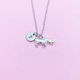 Rhinoceros Charm Necklace in Silver, N1740A