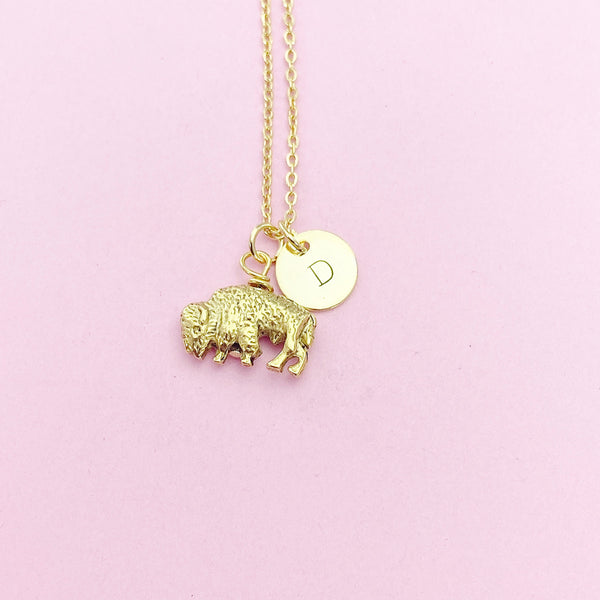 Buffalo Charm Necklace in Gold or Silver, N492