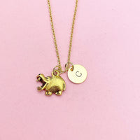 Hippopotamus Necklace in Gold, N465