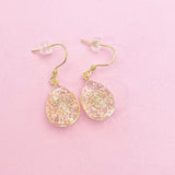 Gold Pink Press Flower Earrings, Mother's Day Gift, Mother Earrings, Mother Daughter Gift, Gardener Gift, Press Flower Jewelry, N3273