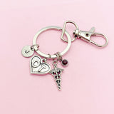 Occupational Therapist Keychain, Caduceus OT Heart Charm, Graduation Gifts, N1351C