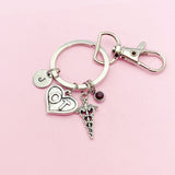 Occupational Therapist Keychain, Caduceus OT Heart Charm, Graduation Gifts, N1351C
