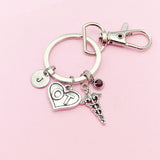 Occupational Therapist Keychain, Caduceus OT Heart Charm, Graduation Gifts, N1351C