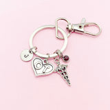 Occupational Therapist Keychain, Caduceus OT Heart Charm, Graduation Gifts, N1351C