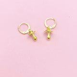 Gold Plated Pacifier Charm Earrings, Pacifier Jewelry, N2748