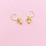 Gold Plated Pacifier Charm Earrings, Pacifier Jewelry, N2748