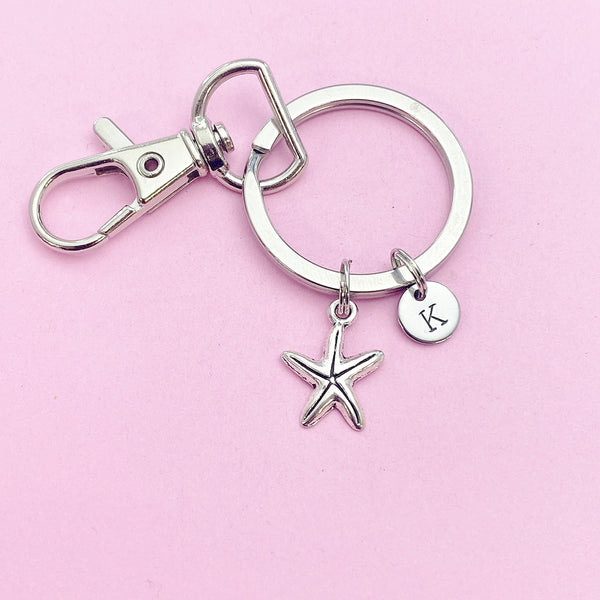 Starfish Charm Keychain in Silver, N2642