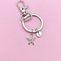Starfish Charm Keychain in Silver, N2642
