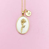 Rose Flower Necklace in Gold, June Birthday Gifts, N4883F