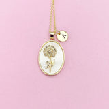 Chrysanthemum Necklace in Gold, Flower, November Birthday Gifts, Peony, Botan Japanese Peonies, N4883K