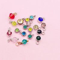 Add Birthstone Garnet Amethyst Aquamarine Emerald Pearl Light Amethyst Siam Ruby Peridot Sapphire Rose Pink Topaz Blue Zircon
