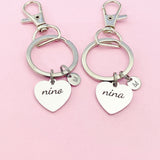 Nina Nino Keychain, Stainless Steel Heart Nina Gifts, Nino Gifts, Personalized Gift, N4729