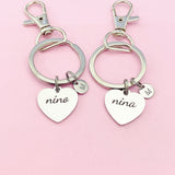 Nina Nino Keychain, Stainless Steel Heart Nina Gifts, Nino Gifts, Personalized Gift, N4729