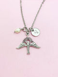 Holy Spirit Dove Necklace, Personalized Christian Charm, Silver Tone